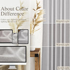 Grey Linen Back Tab Curtains 96 Inches Long 2 Panels Set - Image 4