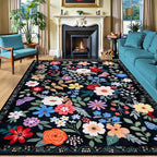 8x10 Area Rugs for Living Room: Washable Rug Vintage Large Soft Boho Floral by PLHXFRSoftAreaRugs
