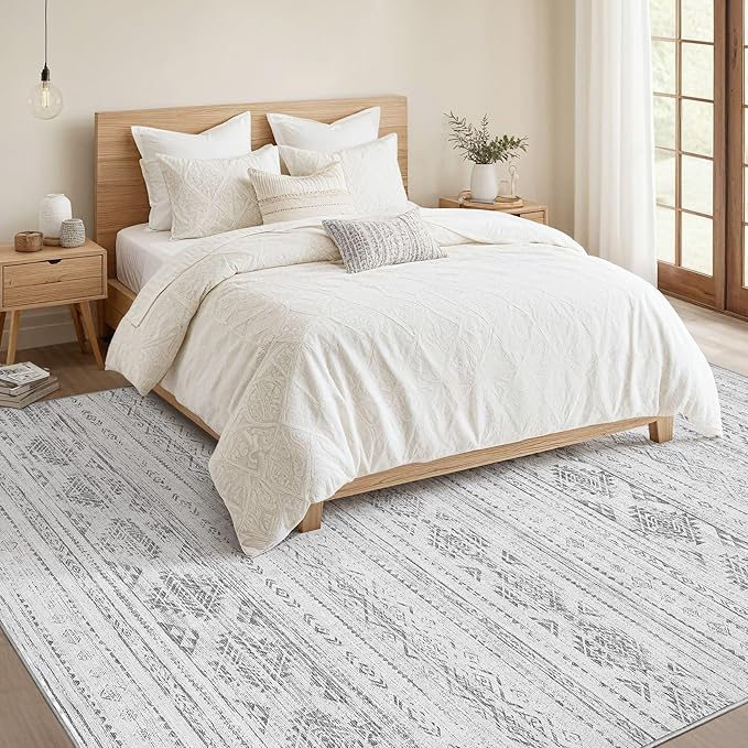 Nakagishi 5x7 Area Rugs Living Room: Washable Boho Large Neutral Soft Farmhouse - Image 6