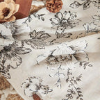 jinchan Lined Linen Blend Curtain Floral Curtains - Image 9