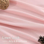 Nanspring Pink Linen Curtains 102 Inches Long Rod Pocket Back Tab Drapes 2 - Image 5