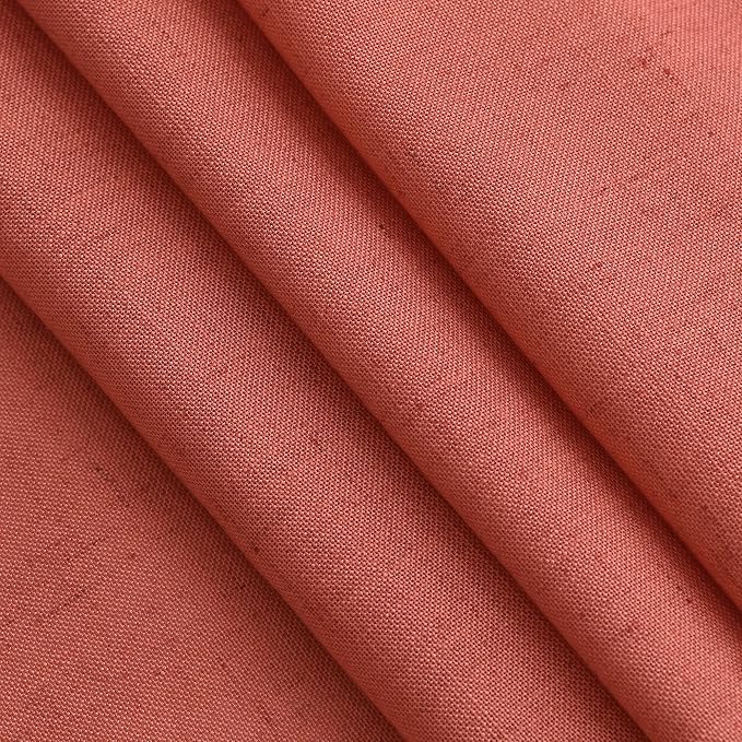 Nanspring Coral Linen Curtains 120 Inches Long 2 Panels Set Back Tab Loop - Image 5