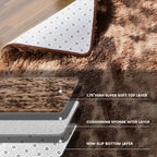 KNZE 8' x 10' Brown Modern Shag Area Rug, Luxuriously Plush, High Pile - Image 7