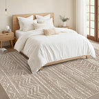 Nakagishi 5x7 Area Rugs Living Room: Washable Boho Large Neutral Soft Rug - Image 5