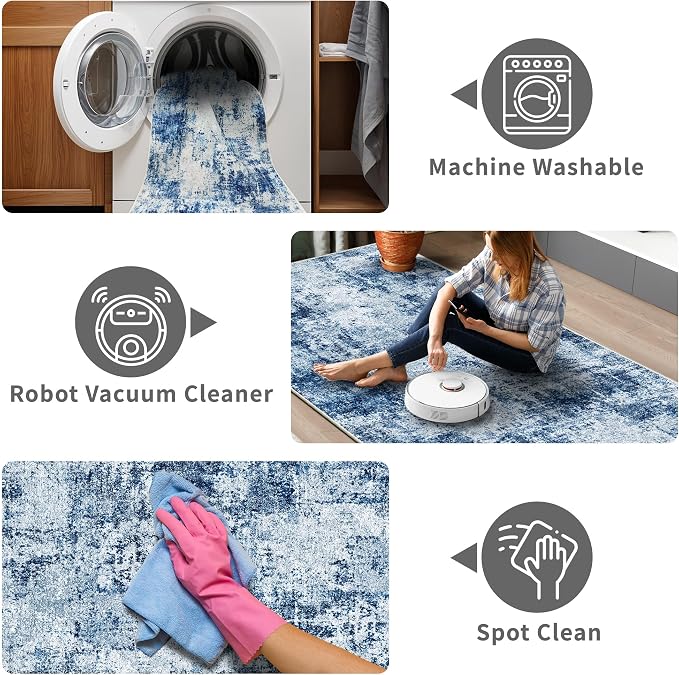 3x10 Washable Runner Rug for Hallway: Non Slip Runners Rugs Easy-to-Clean - Image 4
