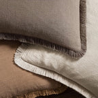 MIULEE Decorative Throw Pillow Covers Neutral Linen Fringe Throw Pillows Euro - Image 4