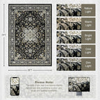 5x7 Area Rugs Living Room Rug: Washable Vintage Boho Medallion Rug No Slip - Image 2