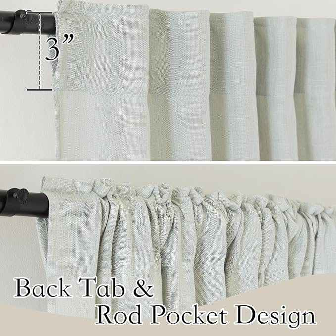 RYB HOME Linen Sheer Curtains for Window Treatments, Light Filtering Privacy - Image 3