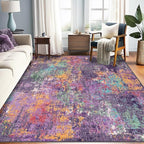 Washable Area Rugs 7'x9' Non-Slip Modern Abstract Soft by RELEANY