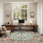 4x6 Area Rugs for Living Room: Washable Rug Soft Vintage Distressed Floral - Image 5