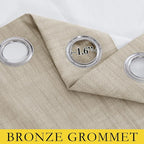 NICETOWN Taupe 100% Blackout Linen Curtains 45 inch Long Burg, Farmhouse Thick - Image 5