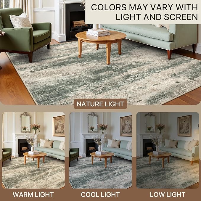 BEIMO Runner Rug for Hallway Kitchen, Soft Modern Abstract Throw Rugs, Low Pile - Image 5