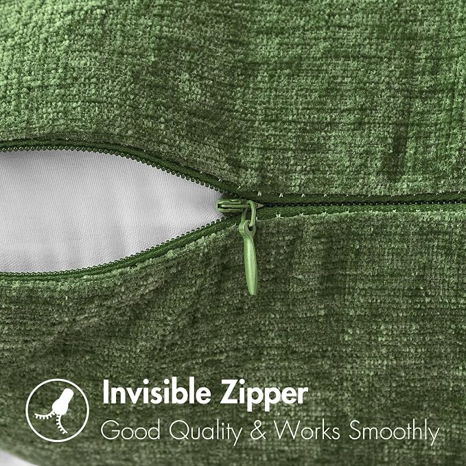 MIULEE Pack of 2 Couch Throw Pillow Covers 18x18Inch Soft Moss Green Spring - Image 3
