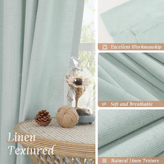 LAMIT Linen Sheer Curtains 84 inch - Image 7
