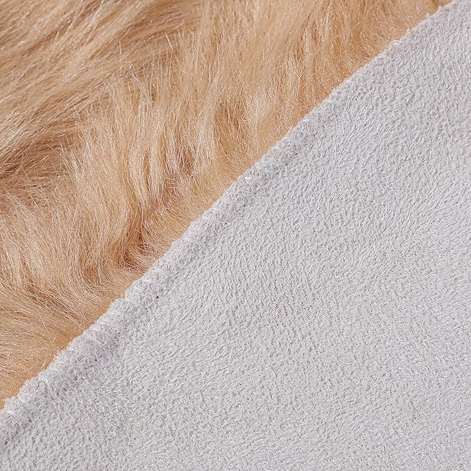 linmopm Faux Fur Rug Sheepskin Shag Fluffy Fuzzy Beige 4x6 ft Rugs - Image 5