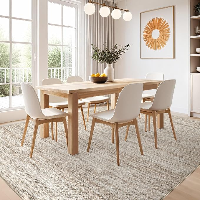 Nakagishi 10x14 Area Rugs Living Room: Washable Large Vintage Rug Neutral - Image 7