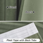 RYB HOME Sage Green Velvet Curtains 72 inches Length - Image 4