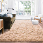 Camel Rugs for Bedroom, Soft Shaggy Modern Shag 4x6 Area Rug for Living Room - Image 9