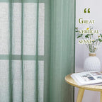 NICETOWN Linen Blend Flax Semi Sheer Window Curtains, Grommet Vertical Drapes - Image 3
