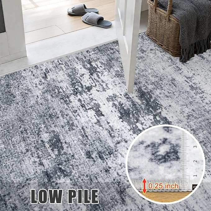 10x14 Area Rug Living Room Rug: Washable Modern Abstract Soft Thin Rug Indoor - Image 8
