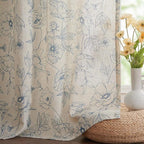 jinchan Floral Linen Curtains for Living Room 96 Inch Length Blue Flower - Image 7