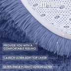 OLANLY Denim Blue Round Rugs for Bedroom - Image 5