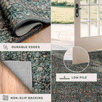 Dark Green 2x5 Runner Rug Non Slip Washable - Image 5
