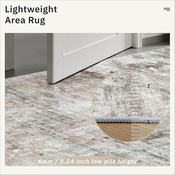 10x14 Area Rugs for Living Room, Non Slip Machine Washable Vintage Rugs - Image 7