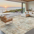 Abstract Rug 8x10 Large Living Room Rugs Neutral Modern Washable Area Rugs by Soalmost
