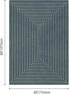 Latte&Fog 5x7 Area Rugs for Living Room Bedroom, Boho Non Slip Low Pile Carpet - Image 2