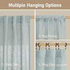 LAMIT Short Window Linen Curtains 36 Inch Length 2 Panels, 34 x 36 Inch - Image 2