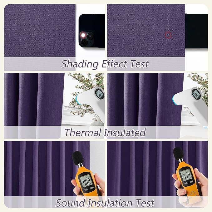 Guken 100% Blackout Curtains 102 Inch Length 2 Panels Set - Image 5
