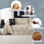 MYSKY HOME Sectional Couch Cover Khaki Geometric Abstract Sofa Covers - Image 3