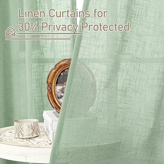 LAMIT Linen Curtains 90 Inch Length - Image 6