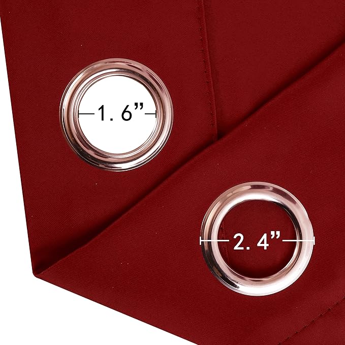 LEMOMO Red Blackout Curtains 42 x 63 Inch/Red Curtains Set of 2 Panels/Room - Image 6