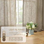 LAMIT Taupe 72 inch Linen Curtains - Image 4