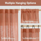 LAMIT 60 Inch Length Window Linen Curtains, Light Filtering Panels Back Tab and - Image 3