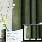 NICETOWN Faux Linen Froest Green Blackout Curtains 84 inches Long - Image 5