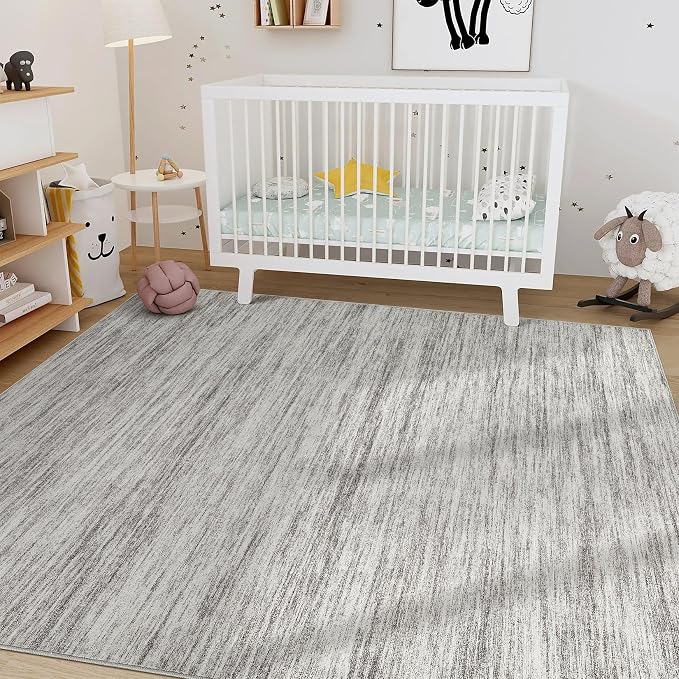 Nakagishi 5x8 Area Rugs Living Room: Washable Large Vintage Rug Neutral - Image 8