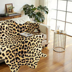 AROGAN Western Decor Faux Fur Leopard Rug, 4.6 x 5.2 Feet Premium Animal Skin - Image 4