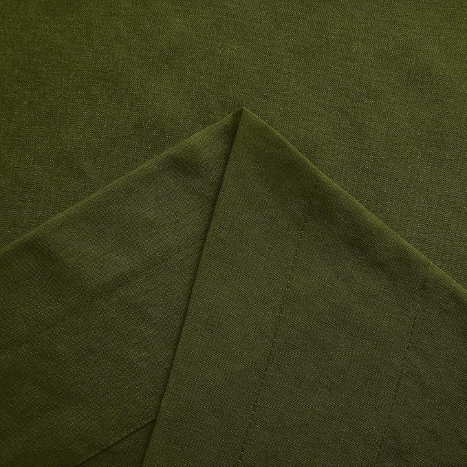 DWCN Olive Green Sheer Curtains Semi Transparent Voile Rod Pocket Curtains - Image 5