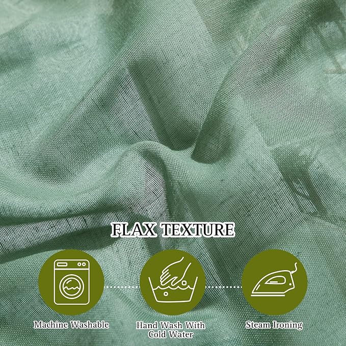 NICETOWN Flax Linen Sheer Curtains 108" Long - Image 4