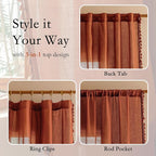MYSKY HOME Door Curtains for Closet Doorways, 72 Inches Long Sheer Light - Image 3