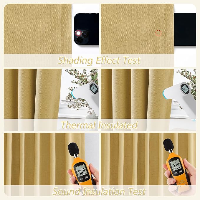 Guken 100% Blackout Curtains 120 Inch Length 2 Panels Set - Image 5