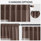 Nanspring Cappuccino Linen Curtains 84 Inch Length 2 Panels Set - Image 3