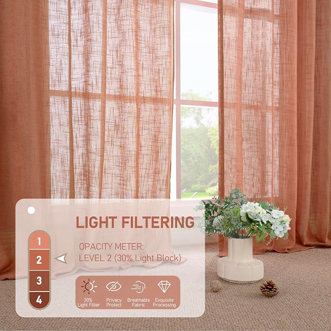 LAMIT Extra Long Linen Curtains 108 inch Long - Image 5