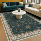 Hazo Haus Vintage Dark Green 7x9 Dining Room Rugs - Image 3