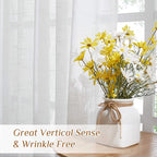 NICETOWN White Semi Sheer Linen Curtains - Image 4