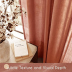 92 inch Linen Terracotta Curtains 2 Panels - Image 4