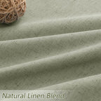 Sage Green 100% Blackout Linen Curtains 86 Inch Length 2 Panels Set - Image 3